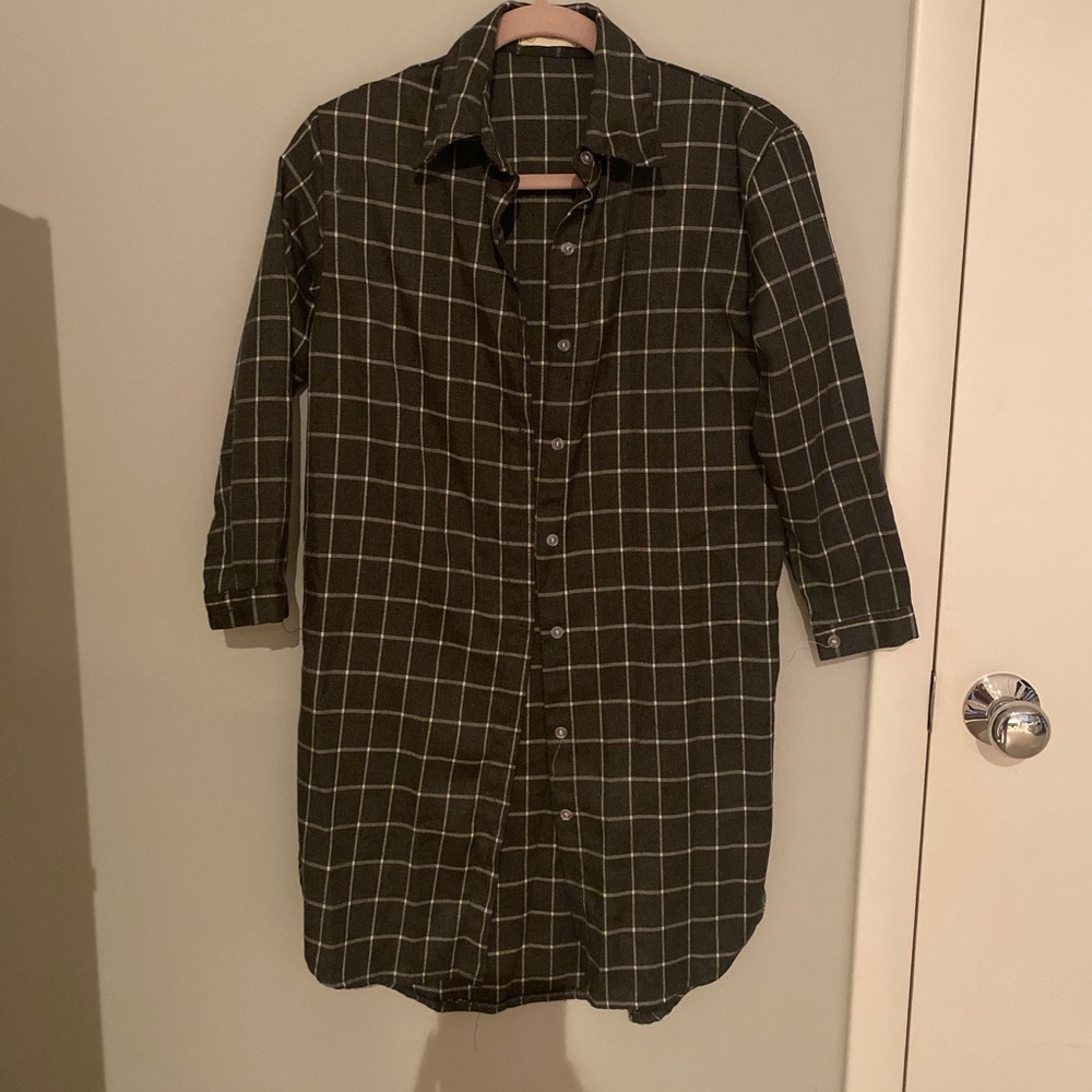 LF Plaid Button Up Dress